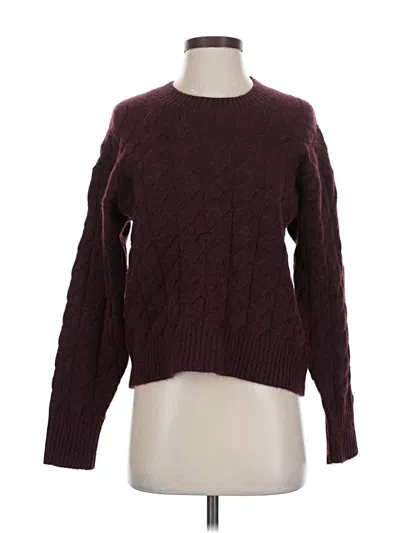 Pre-owned Evereve Pullover Sweater In Burgundy