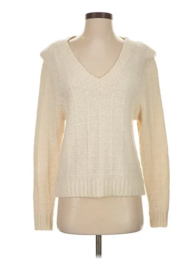 Pre-owned Evereve Pullover Sweater In Ivory
