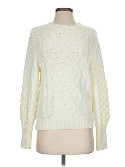Pre-owned Evereve Pullover Sweater In Ivory