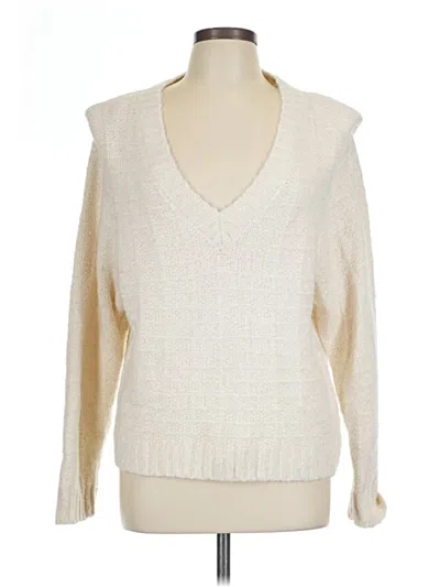 Pre-owned Evereve Pullover Sweater In Ivory