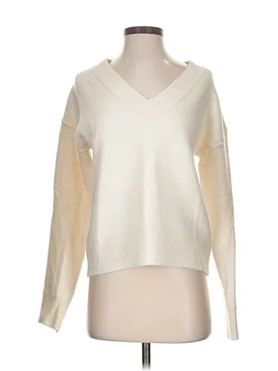 Pre-owned Evereve Pullover Sweater In White
