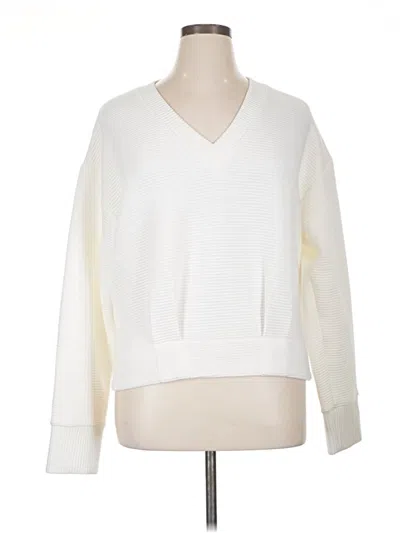 Pre-owned Evereve Pullover Sweater In White