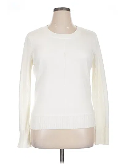 Pre-owned Evereve Pullover Sweater In White
