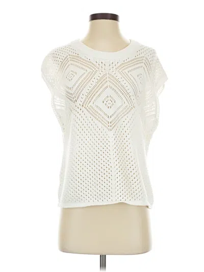 Pre-owned Evereve Pullover Sweater In White