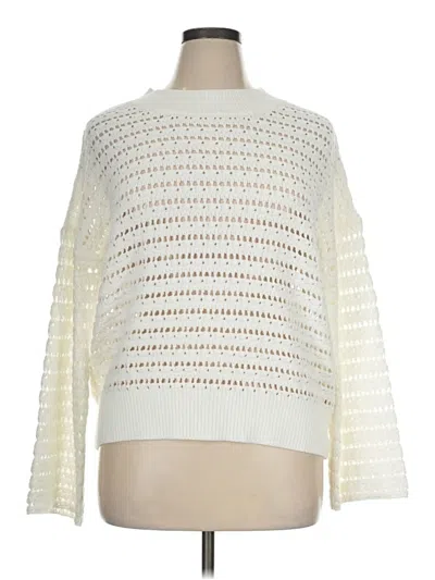 Pre-owned Evereve Pullover Sweater In White