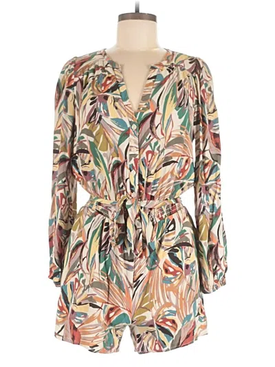 Pre-owned Evereve Romper In Tan