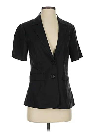 Pre-owned Evereve Short Sleeve Blouse In Black