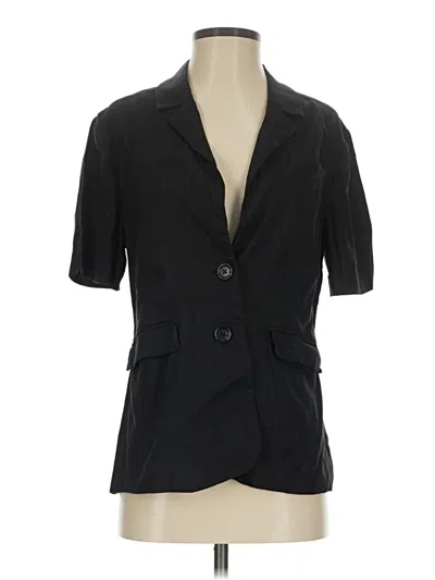 Pre-owned Evereve Short Sleeve Blouse In Black