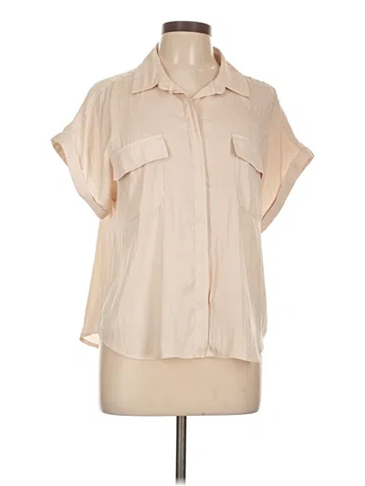Pre-owned Evereve Short Sleeve Blouse In Brown