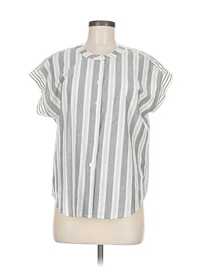 Pre-owned Evereve Short Sleeve Blouse In Gray