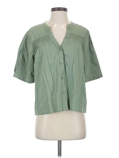 Evereve Short Sleeve Blouse In Green