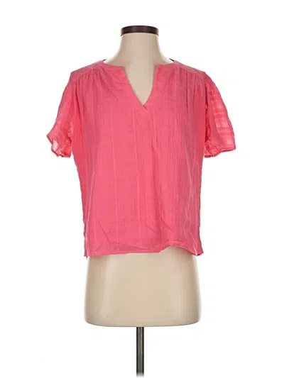 Pre-owned Evereve Short Sleeve Blouse In Pink