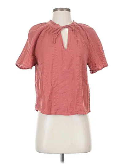 Pre-owned Evereve Short Sleeve Blouse In Pink