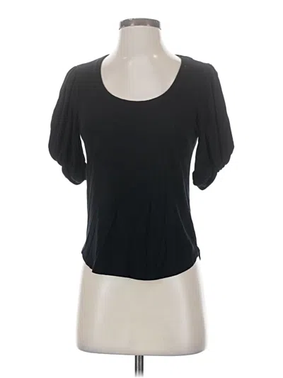 Pre-owned Evereve Short Sleeve Top Black Scoop Neck Tops