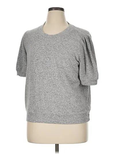 Pre-owned Evereve Short Sleeve Top Gray Crew Neck Tops