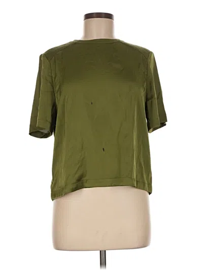 Pre-owned Evereve Short Sleeve Top Green Crew Neck Tops