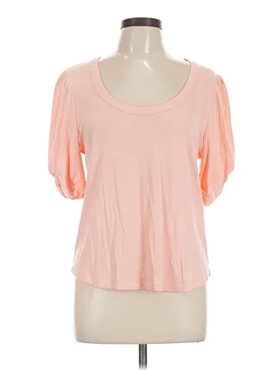 Pre-owned Evereve Short Sleeve Top Pink Scoop Neck Tops