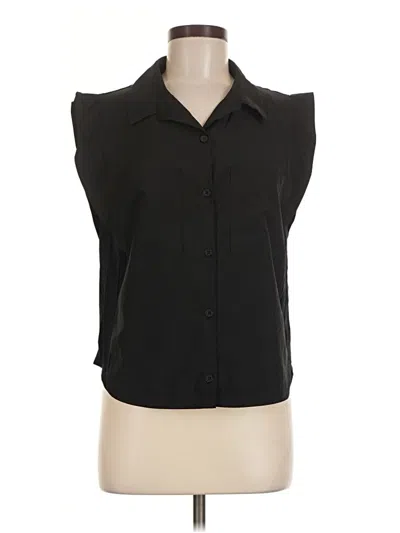 Pre-owned Evereve Sleeveless Blouse In Black