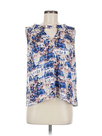 Pre-owned Evereve Sleeveless Blouse In Blue