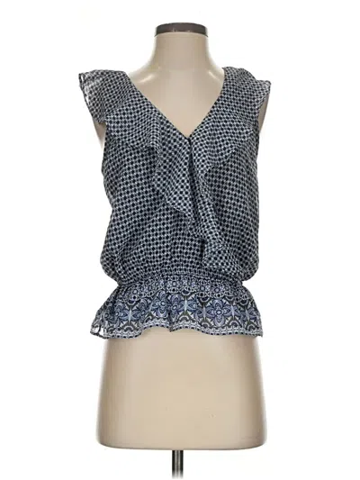 Pre-owned Evereve Sleeveless Blouse In Blue
