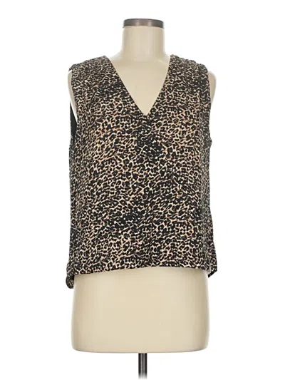 Pre-owned Evereve Sleeveless Blouse In Brown