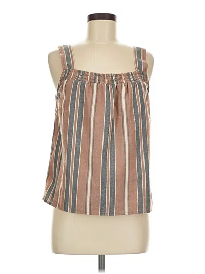Pre-owned Evereve Sleeveless Blouse In Brown