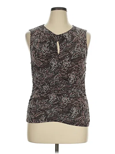 Pre-owned Evereve Sleeveless Blouse In Brown