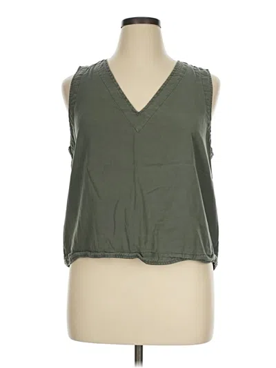 Pre-owned Evereve Sleeveless Blouse In Green