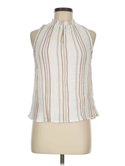 Pre-owned Evereve Sleeveless Blouse In Ivory