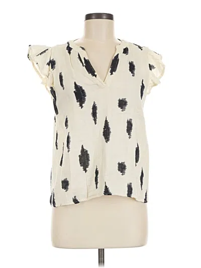 Pre-owned Evereve Sleeveless Blouse In Ivory