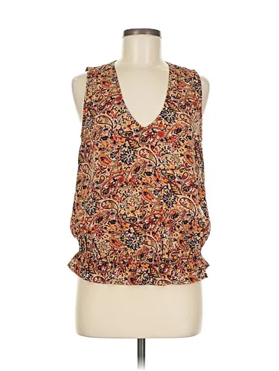 Pre-owned Evereve Sleeveless Blouse In Orange