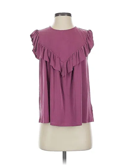 Pre-owned Evereve Sleeveless Blouse In Purple