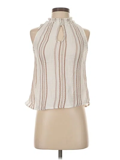 Pre-owned Evereve Sleeveless Blouse In White