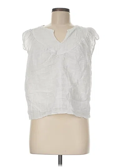 Pre-owned Evereve Sleeveless Blouse In White
