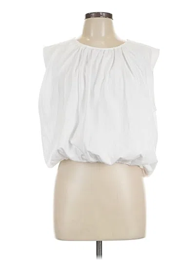 Pre-owned Evereve Sleeveless Blouse In White
