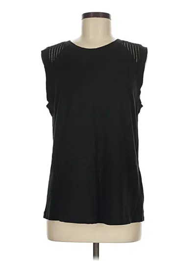 Pre-owned Evereve Sleeveless Top Black Crew Neck Tops
