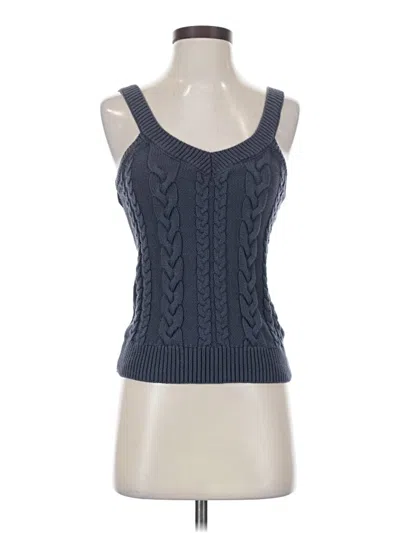 Pre-owned Evereve Sleeveless Top Blue Halter Neckline Tops
