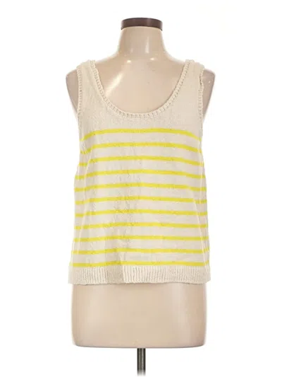 Pre-owned Evereve Sleeveless Top Yellow Scoop Neck Tops
