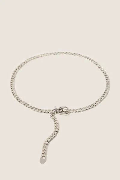 Evereve Stevie Chain Belt In Silver