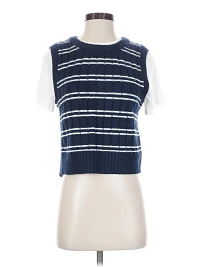 Pre-owned Evereve Sweater Vest In Blue