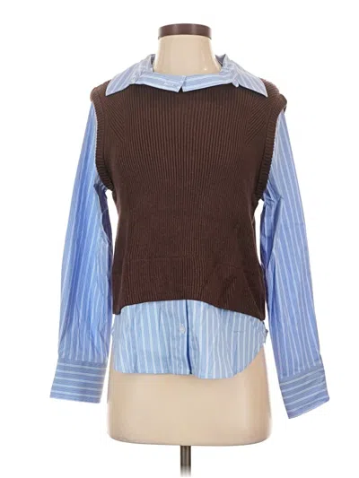 Pre-owned Evereve Sweater Vest In Brown