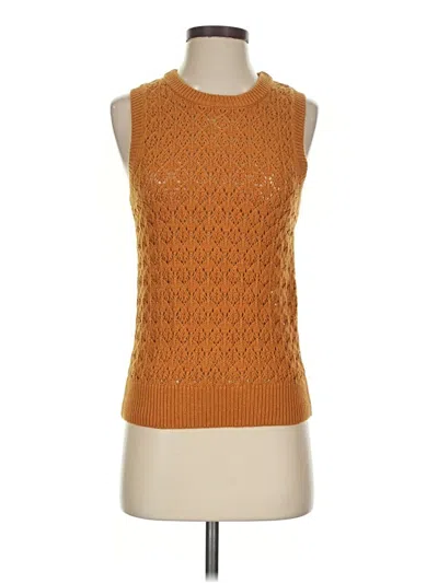 Pre-owned Evereve Sweater Vest In Orange