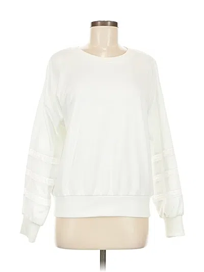 Pre-owned Evereve Sweatshirt In White