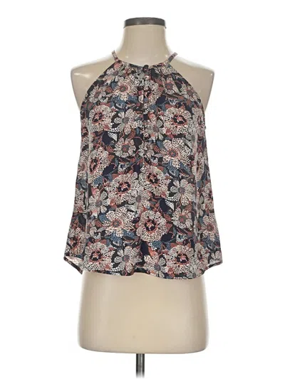 Pre-owned Evereve Tank Top Blue Halter Neckline Tops