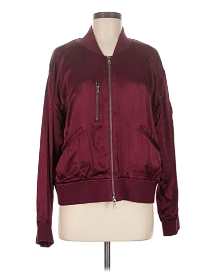 Pre-owned Evereve Track Jacket In Burgundy