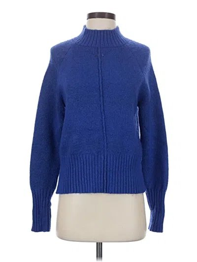 Pre-owned Evereve Turtleneck Sweater In Blue