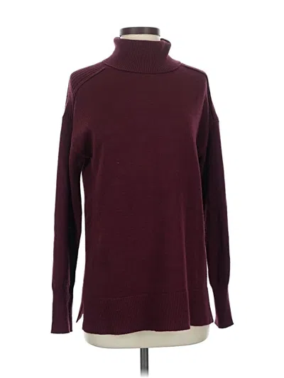 Pre-owned Evereve Turtleneck Sweater In Burgundy