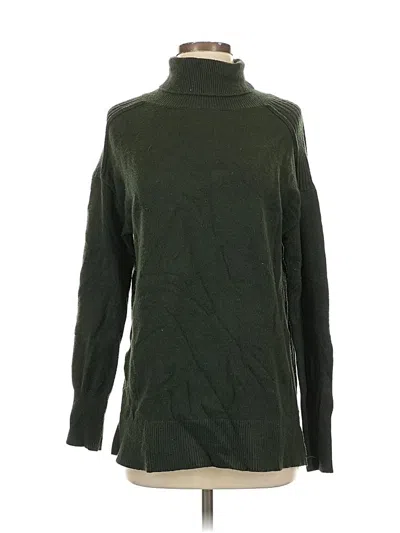 Pre-owned Evereve Turtleneck Sweater In Green