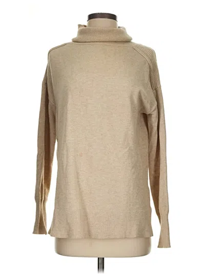 Pre-owned Evereve Turtleneck Sweater In Tan