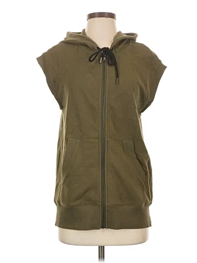 Pre-owned Evereve Zip Up Hoodie In Green